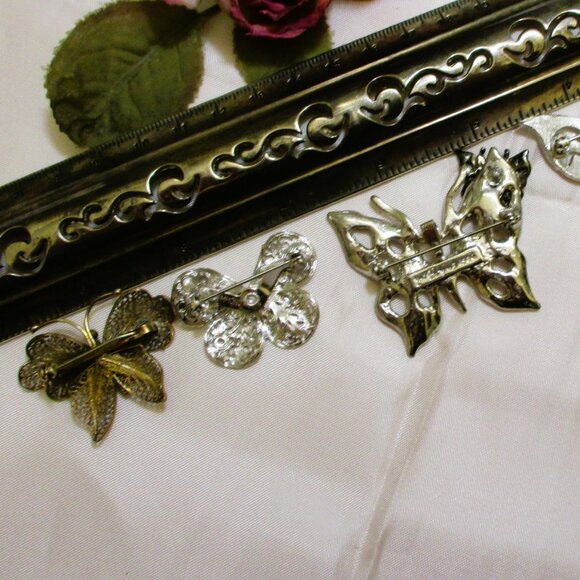Vintage DESIGNER Butterfly Brooch Lot: Trifari, Liz Claiborne, Emmons - Picture 9 of 10